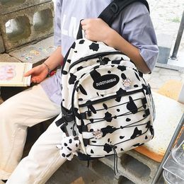 Cow Pattern Backpacks Women Canvas School Bags Lady Large Capacity Travel Rucksack Cute Student Bagpack Female Designer Mochila209f