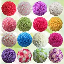 12" 30CM Upscale Wedding Kissing Balls Artificial Encryption Rose Decorative Flower Ball for Party Festival Decoration