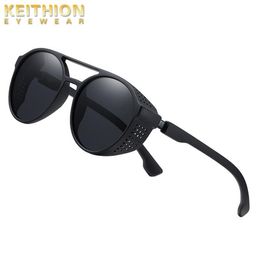 Sunglasses KEITHION Polarized Vintage Steampunk With Side Shields Men Women Brand Sun Glasses Shades UV400271a