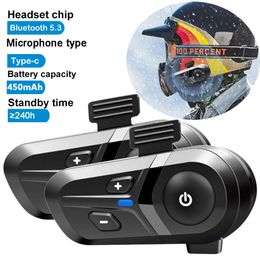 Car New Y06 Motorcycle Helmet Headset Bluetooth 5.3 Motorcycle Wireless Hands-on Talking Headset Waterproof Motorbike Earphone