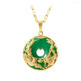 Chains 14K Gold Necklace Emerald Pendants For Female Luxury Colgante De 925 Mujer Green Jade Pendant Topaz Gemstone Necklaces