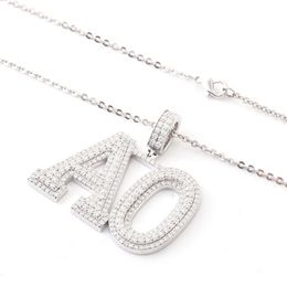 Custom Hand Made Bold Letter AO Moissanite Diamond 3D Ice Out Initial Pendant Sterling Sier Hiphop Jewellery
