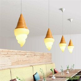 Pendant Lamps Creative Ice Cream Cones Light Suspension Hanging Lamp For Bedroom Cafe Home Decor Dessert Shop Fixture231J