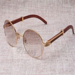 Round Sunglasses Cattle Horn Eyeglasses 7550178 Wood Men and women sunglasses glasess Eyewear Size 55-22-135mm248R