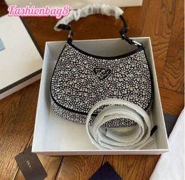 2022 Luxurys Designer Shoulder Bags Women crystal Diamante Handbags Metallic Beads Glitter Diamonds Lady Axillary bag Crossbody ladies wallet Purses456