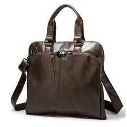 Business Briefcase Leather Men Bag Computer Laptop Handbag Man Shoulder Messenger Bag Men's Travel Bags Black Brown314w