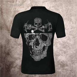 Pleins Breathable Men Philipps New Men's Designer Fit Hot designer 2021 Phillip T-shirt Plain Skull PP Slim Polo Shirt Trend Stick Drill Short Sleeve Lape 's