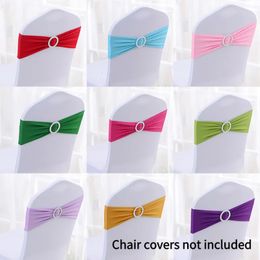 Sashes 50pcs/lot Stretch Lycra Spandex Chair Covers Bands With Buckle Slider For Wedding Decorations Wholesale Chair Sashes Bow heart 231208