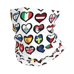 Berets Eurovision Song Contest Flags Hearts Bandana Neck Gaiter Printed Face Scarf Multi-use Balaclava Running For Men Women Adult