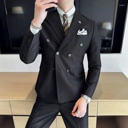 Men's Suits 2023 Fashion Trend (suit Western Pants) High-end Casual Handsome Korean Version Slim British Dress Two-piece Set