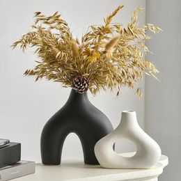 Vases Wedding Decoration Vase for Dried Flowers White Nordic Vases for Interior Bedroom Living Room Decorative Vases Modern Decor Home 231208