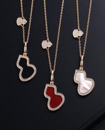 s925 sterling silver gourd designer pendant necklaces with shining crystal white red black shell fashion bling sweet cute choker n1140783