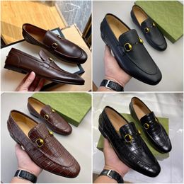 Men leather Jordaan loafers designer Dress Shoes luxury fashion Casual G HORSEBIT LOAFERS non-slip ventilate Shoes Size 35-45