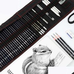 Painting Pens Wholesale 17 Pencil Sketch Set Painting Carbon Pen Tool Curtain Art Supplies Fl Of Student Learning Suits Sh190919 Drop Dh5G2