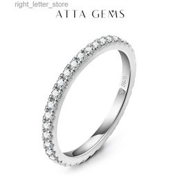 With Side Stones ATTAGEMS Solid 925 Sterling Silver Rings for Women Moissanite Full Eternity Wedding Band Engagement Wedding Ring Fine Jewellery YQ231209