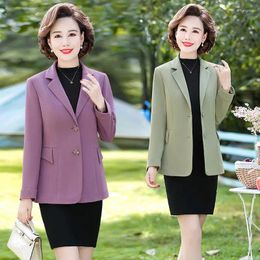 Women's Suits Fashion Blazers For Women Jackets 2023 Spring Autumn Office Ladies Solid Short Coats Notched Button Up Outerwear Tops R86