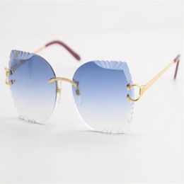 Selling Vintage Metal Rimless Sunglasses Sports Adumbral Cat eye Sunglasses Fashion High Quality oversized Sun Glasses Male and Fe335O