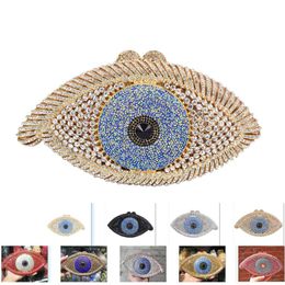 designer bag Newest Animail Designer Bags Evil Eye Crystal Purse Women Evening Gold Silver Black Party Clutch Bag Lady banquet poc2623