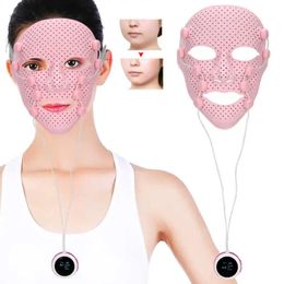 Face Massager 3D Silicone Mask Electric EMS V Shaped Magnet Massage Lifting Slimming SPA Beauty Skin Care Tool 231208