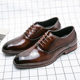 Leather Quality High Business 487 Classic Italian Casual Dress Men Elegant Office Formal Oxford Shoes 231208 275