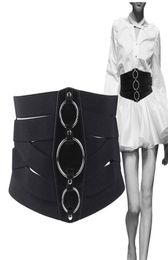 New Arrivals Sexy Women Corset Belt PU Leather cummerbunds Zipper Bandage Elastic Cincher Wide Waistband cummerbund Black Wais7154618