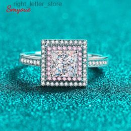 With Side Stones Smyoue Princess Cut 5.5*5.5mm 1ct Real Moissanite Engagement Ring for Women S925 Sterling Silver Bridal Luxury Jewelry Wholesale YQ231209