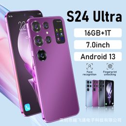 New 2023 Cross-Border Mobile Phone S24 Ultra Real 4G Android 7.0-Inch Real Perforated Large Screen Foreign Trade in Stock Mobile Phone Wholesale