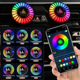 New Car Music Rhythm Lamp Air Freshener RGB 256 Colours Sound App Control Voice Rhythm Atmosphere Option Air Freshener Ambient Light