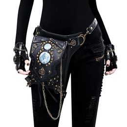 Waist Bags YourSeason Unisex Steampunk Chain Rivet Pack Multifunctional PU Leather Female Shoulder 2021 Moto Biker Belt Bag224T