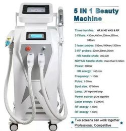 Powerful Multi-function laser IPL tattoo removal machine vascular pigment acne therapy laser 5 Philtres OPT tattoo/ acne/pigment/wrinkle/vascular hair remove