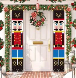 Nutcracker Soldier Christmas Banner Decor For Home Holiday Merry Door Happy Year Y2010204166714
