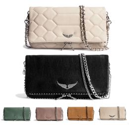 Pochette Rock Swing Your Wings chain tote hand bags Luxury Zadig Voltaire Genuine Leather mans clutch flap Shoulder bag lady satchel Designer Crossbody ddeeH