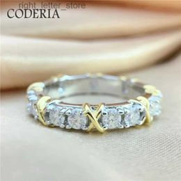 With Side Stones Single 0.1CT 3mm Full Moissanite Cross Plated Gold Ring Sterling Silver S925 Women Diamond Overlapping Rings Fashion Jewellery YQ231209