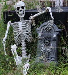 Halloween Prop Human Skeleton Full Size Skull Hand Life Body Anatomy Model Decor Haunted House Props Bone Head Decoration R25 Y206543761
