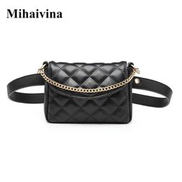 Waist Bags Mihaivina Women Bag Fashion Female Belt Chain Money Fanny Pack PU Leather High Pants277n
