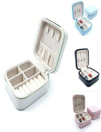 Bathroom Storage Organization Women Travel Jewelry Box Case PU Leather Zipper Boxes Organizer For Earrings Rings7775276