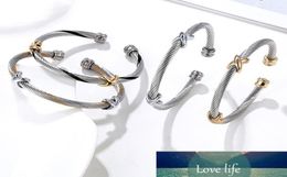 All-Match Bangle Fashion Jewellery Stainless Steel Twisted Cable Bracelets & for Women Selling Open Cuff Antique9850175