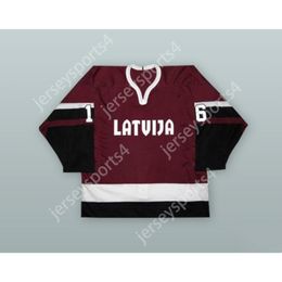 Custom SERGEI ZHOLTOK 16 LATVIA NATIONAL TEAM MAROON HOCKEY JERSEY NEW Top Stitched S-M-L-XL-XXL-3XL-4XL-5XL-6XL