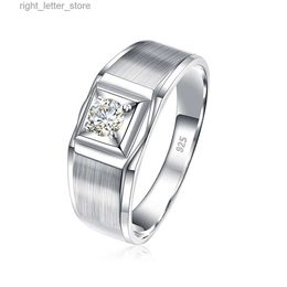 With Side Stones Szjinao Classic 0.8ct D Colour VVS1 Moissanite Men Rings Silver 925 Round Cut Wedding Band For Man Gifts Trend Luxury Jewellery YQ231209