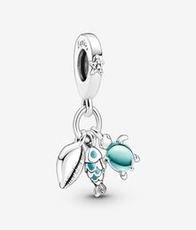 100 925 Sterling Silver Fish Sea Turtle Conch Triple Dangle Charm Fit Original European Charm Bracelet Fashion Jewelry Accessorie1507149