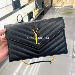 2023 envelope Designer Bags Shoulder messenger bag Women Luxurys real Leather Clutch CrossBody classic flap caviar Purses tote fashion Even hand