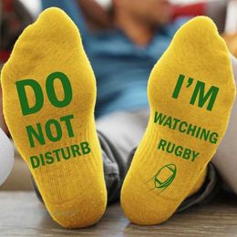 Socks Hosiery Rugby Socks DO NOT DISTURB WATCHING RUGBY Mid length Couple Socks