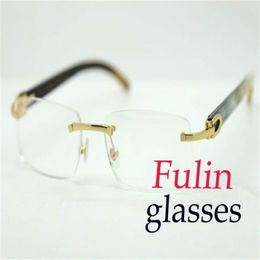 Fashion Eyeglasses frames White Mix Black Buffalo Horn Temple Eyeglasses For Men T8100907 driving glasses C Decoration Size54-18-236N