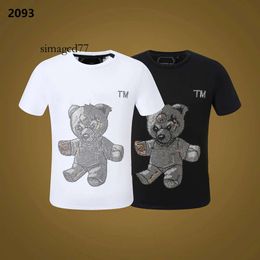 Plain Short Pleins designer Men Philipps Rhinestone Phillip Summer T-shirt PP T-shirt Designer Men's Sleeve Round Neck Shirt Tee Skulls Print Tops St 839