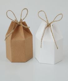 50pcs Kraft Paper Package Cardboard Box Gift Wrap Lantern Hexagon Candy Favor And Gifts Wedding Christmas Valentine039s Party S7185000