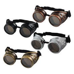 Whole- Unisex Vintage Victorian Style Steampunk Goggles Welding Punk Glasses Cosplay Glasses Sunglasses Men Women's Ey2470