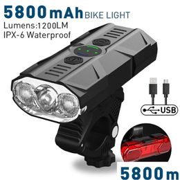Bike Lights Waterproof Back Headlight Lamp Set Mountain Cycling Front Bicycle Light Usb Led Rechargeablebike Lightsbike Drop Delivery Dhykp