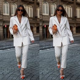 Wave Point Women Pants Suits Custom Made Female Streetwear Sportswear 2 Pieces Wedding Guest Wear