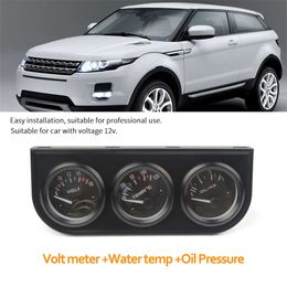 New 52mm 3-In-1car Meter Triple Kit Oil Temp Gauge + Water Temp Gauge + Oil Pressure Gauge With Sensor Car Meter +Volt Meter