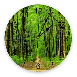 Wall Clocks Green Forest Clock Fashion Living Room Quartz Watch Modern Home Decoration Round